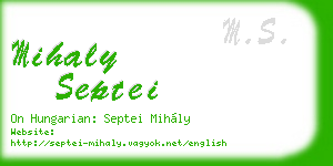 mihaly septei business card