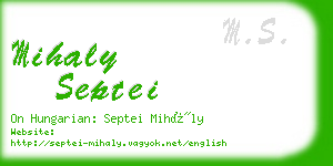 mihaly septei business card